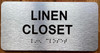 LINEN CLOSET SIGN WITH RAISED LETTERS