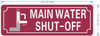 NYC MAIN WATER SHUT-OFF WITH SYMBOL SIGN