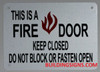 THIS IS A FIRE DOOR KEEP CLOSED DO NOT BLOCK OR FASTEN OPEN