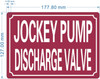 NYC JOCKEY PUMP DISCHARGE VALVE SIGN