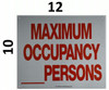 MAXIMUM OCCUPANCY _ PERSONS Signage