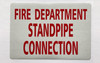 FD FIRE DEPARTMENT STANDPIPE CONNECTION STICKER/DECAL