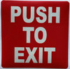 PUSH TO EXIT STICKER/DECAL SIGN