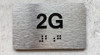 APT NUMBER 2G SAFETY SIGN-UNIT NUMBER SAFETY SIGN WITH RAISED LETTERS