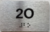 APT NUMBER 2O SAFETY SIGN-UNIT NUMBER SAFETY SIGN WITH RAISED LETTERS