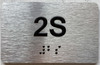 APT NUMBER 2S SAFETY SIGN-UNIT NUMBER SAFETY SIGN WITH RAISED LETTERS