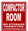 FD REFLECTIVE COMPACTOR ROOM SIGN