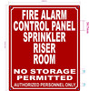 HPD FIRE ALARM CONTROL PANEL SPRINKLER RISER ROOM SIGN