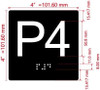 NYC ELEVATOR FLOOR NUMBER THE LEXINGTON AVE LINE (P4-PARKING LEVEL 4) SIGN