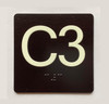 ELEVATOR FLOOR NUMBER THE LEXINGTON AVE LINE (C3- CELLAR 3) COMPLIANCE SIGN