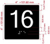 NYC ELEVATOR FLOOR NUMBER THE LEXINGTON AVE LINE (16TH FLOOR) SIGN
