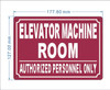 FD ELEVATOR MACHINE ROOM SIGN