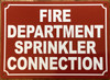 FIRE DEPARTMENT SPRINKLER CONNECTION SIGN
