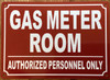 GAS METER ROOM COMPLIANCE SIGN