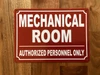 MECHANICAL ROOM COMPLIANCE SIGN