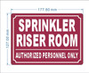 HPD SPRINKLER RISER ROOM SIGN