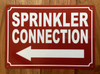 SPRINKLER CONNECTION LEFT ARROW SAFETY SIGN