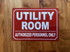 FD UTILITY ROOM SIGN