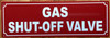 GAS SHUT OFF VALVE SIGN