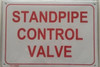 STANDPIPE CONTROL VALVE   Compliance sign