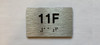 Apartment Number unit 11F Compliance Sign