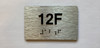Apartment Number unit 12F Braille Sign