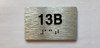 Apartment Number unit 13B Compliance Sign