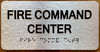Fire Command Center Sign with Raised Letters & Grade 2 Sign