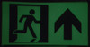 GLOW IN THE DARK HIGH INTENSITY SELF STICKING PVC GLOW IN THE DARK SAFETY GUIDANCE  - "EXIT"  WITH RUNNING MAN AND UP ARROW (GLOWING EGRESS DIRECTION