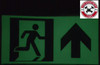 BUILDING SIGNAGE GLOW IN THE DARK HIGH INTENSITY SELF STICKING PVC GLOW IN THE DARK SAFETY GUIDANCE  - "EXIT"  WITH RUNNING MAN AND UP ARROW (GLOWING EGRESS DIRECTION