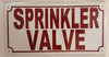 SPRINKLER VALVE Signage