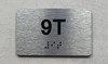 APT# 9T SILVER Braille Sign