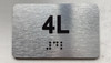 APT# 4L Braille Sign