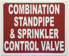 COMBINATION STANDPIPE AND SPRINKLER CONTROL VALVE   BUILDING SIGNAGE