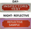 INSPECTORS TEST    Compliance sign