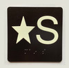 Star S Sign with Raised Letters Compliance Sign