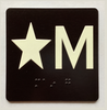 Star M Sign with Raised Letters Braille Sign