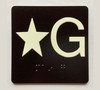 Star G Sign with Raised Letters & Grade 2 Ada Sign