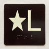 Star L Sign with Raised Letters & Grade Ada Sign