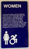 Women Dark Blue  Sign Elevator Jamb Plate Sign