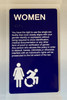 Women Dark Blue 8X14 Sign Elevator Jamb Plate Safety Sign