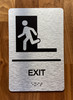 Exit Left With Symbol With Sign with Raised Letters Braille Sign