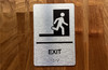 Exit Right With Symbol With Sign with Raised Letters Safety Sign