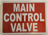 MAIN CONTROL VALVE    Fire Dept Sign