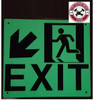 PHOTOLUMINESCENT EXIT / GLOW IN THE DARK "EXIT" (ALUMINUM  WITH DOWN LEFT ARROW AND RUNNING MAN/ EGRESS DIRECTION  BUILDING SIGNAGE