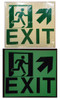 GLOW IN THE DARK HIGH INTENSITY SELF STICKING PVC GLOW IN THE DARK SAFETY GUIDANCE  - "EXIT" WITH RUNNING MAN AND UP RIGHT ARROW (GLOWING EGRESS DIRECTION  BUILDING SIGNAGE