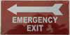 EMERGENCY EXIT LEFT   Fire Dept Sign