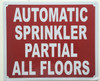 SIGN AUTOMATIC SPRINKLER PARTIAL ALL FLOORS