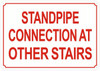 STANDPIPE CONNECTION AT OTHER STAIRS SIGN