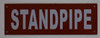 STANDPIPE  Fire Dept Sign